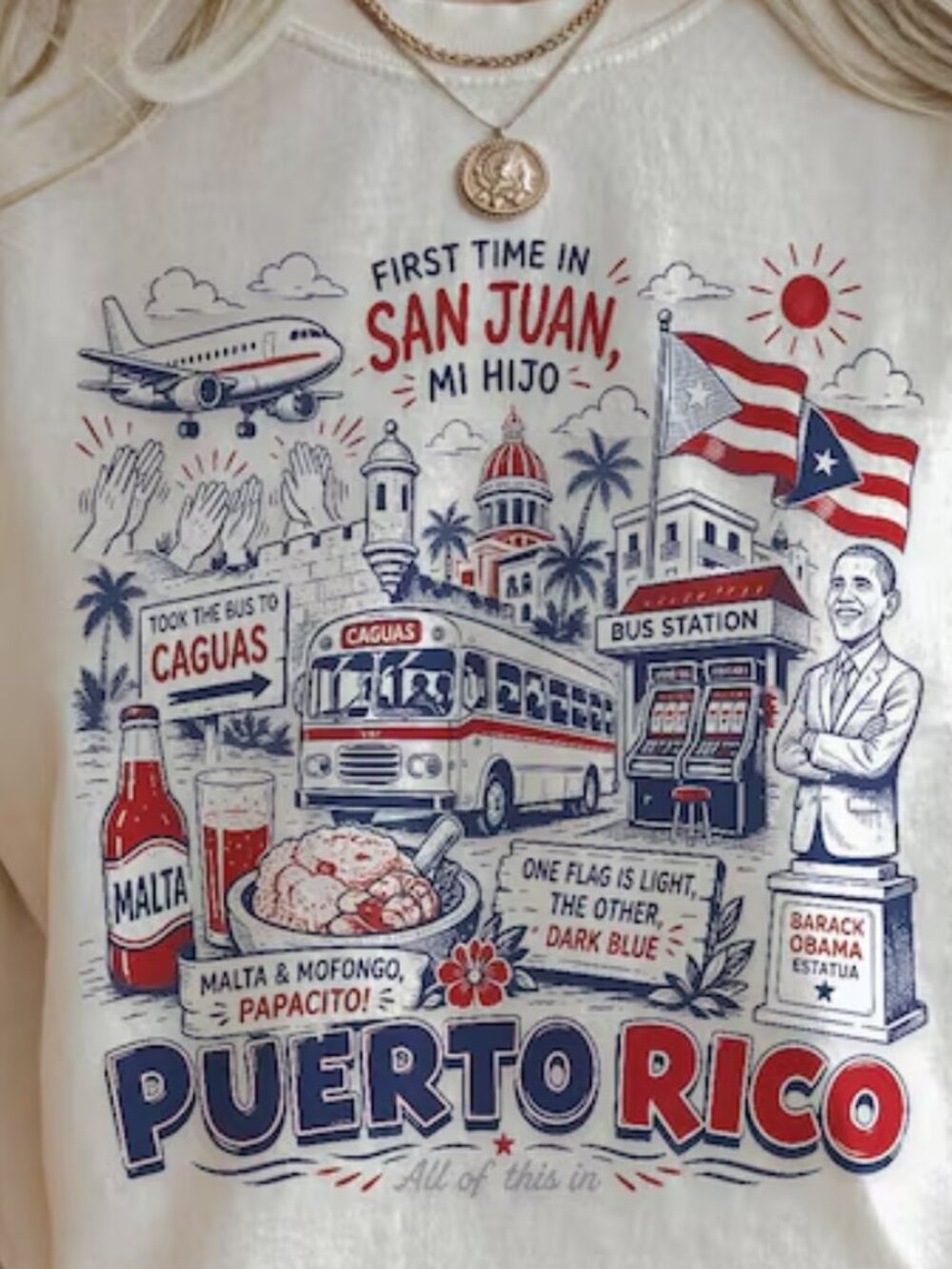 First Time In San Juan Puerto Rico T-Shirt 276 - Picture 2 of 5